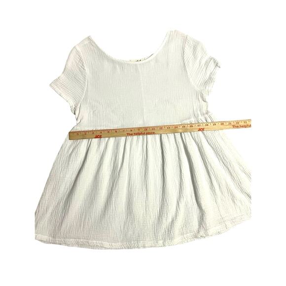 Cici Women’s Soft White Muslin Flowy Shirt Blouse Short Sleeve Size Small Cotton - Picture 12 of 13